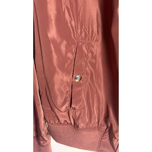 ANGEL KISS Los Angeles ROSE PINK SATIN BOMBER JACKET Size Large 100% POLYESTER - Picture 5 of 10